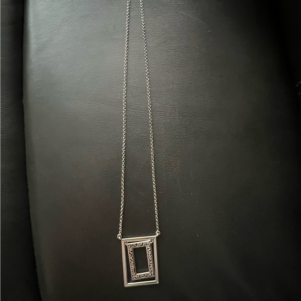 Brighton necklace contempo style approx. 30” inches silver tone